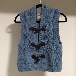 Ochirly cute sweater vest blue with hoodie